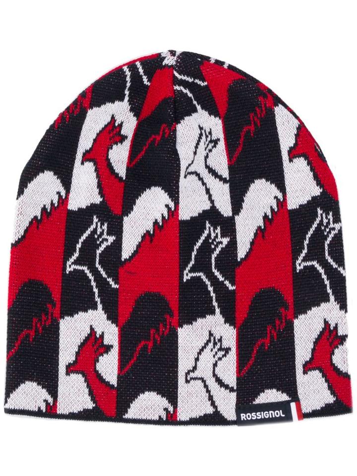 Rossignol Patterned Beanie Hat - Red