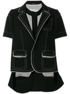 Maison Margiela Contrast Stitching Layered Jacket - Black