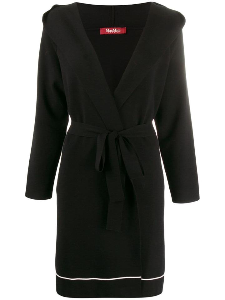 Max Mara Studio Double Breasted Coat - Black