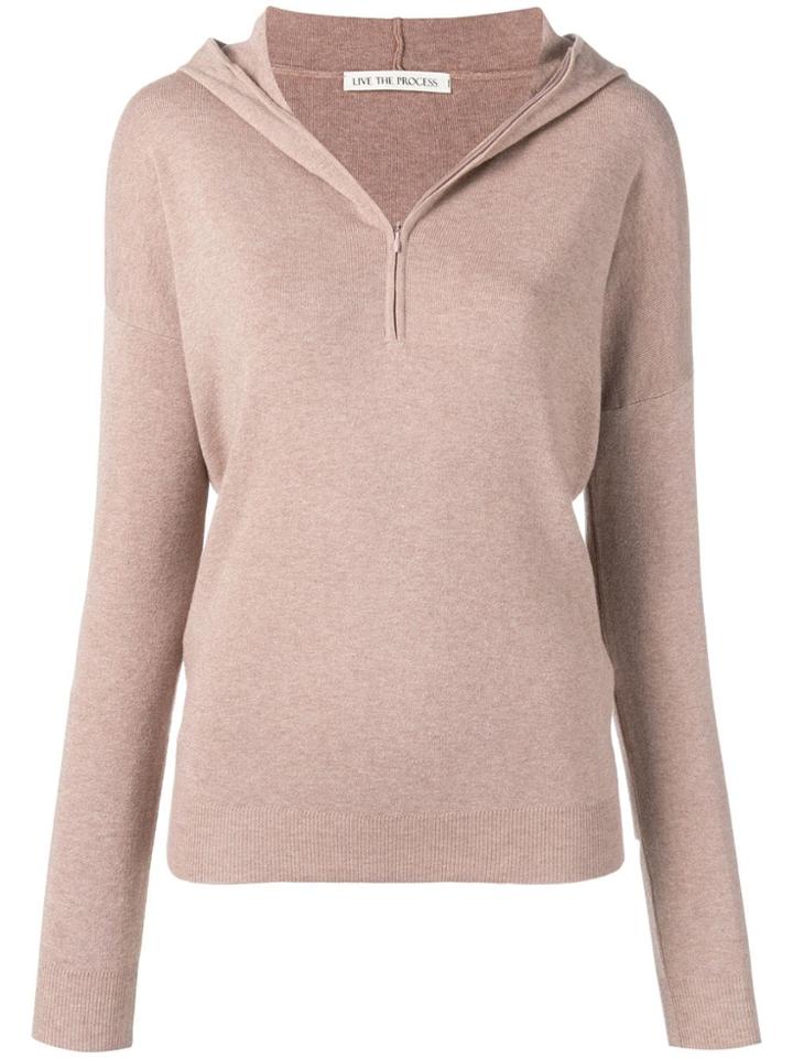 Live The Process Chai Half Zip Hoodie - Brown