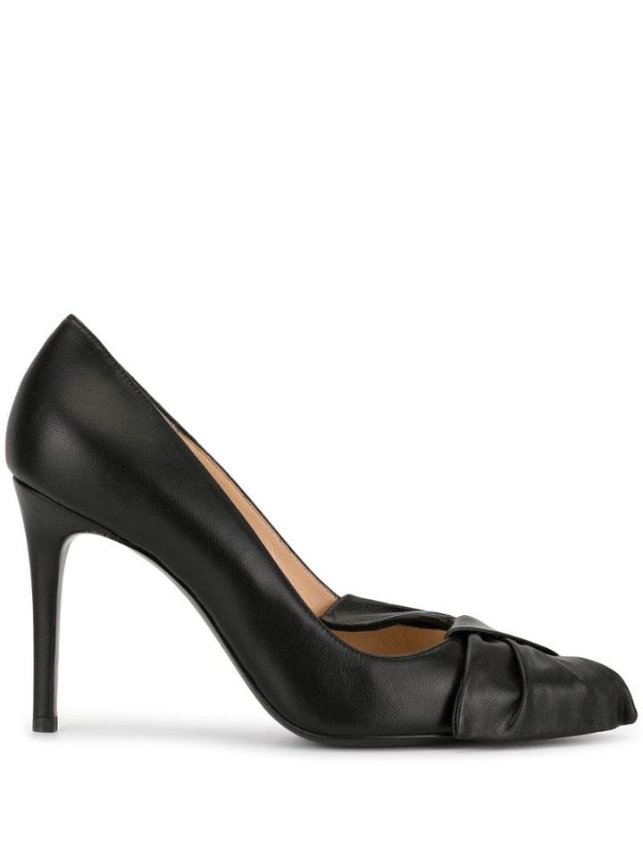 Paule Ka Leather Bow Detail Pumps - Black