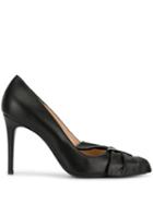 Paule Ka Leather Bow Detail Pumps - Black
