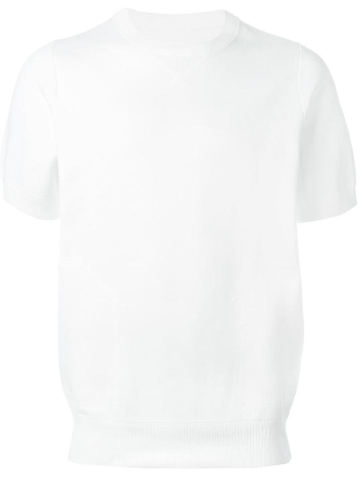 Sacai Short Sleeve Sweatshirt, Men's, Size: 2, White, Cotton/cupro