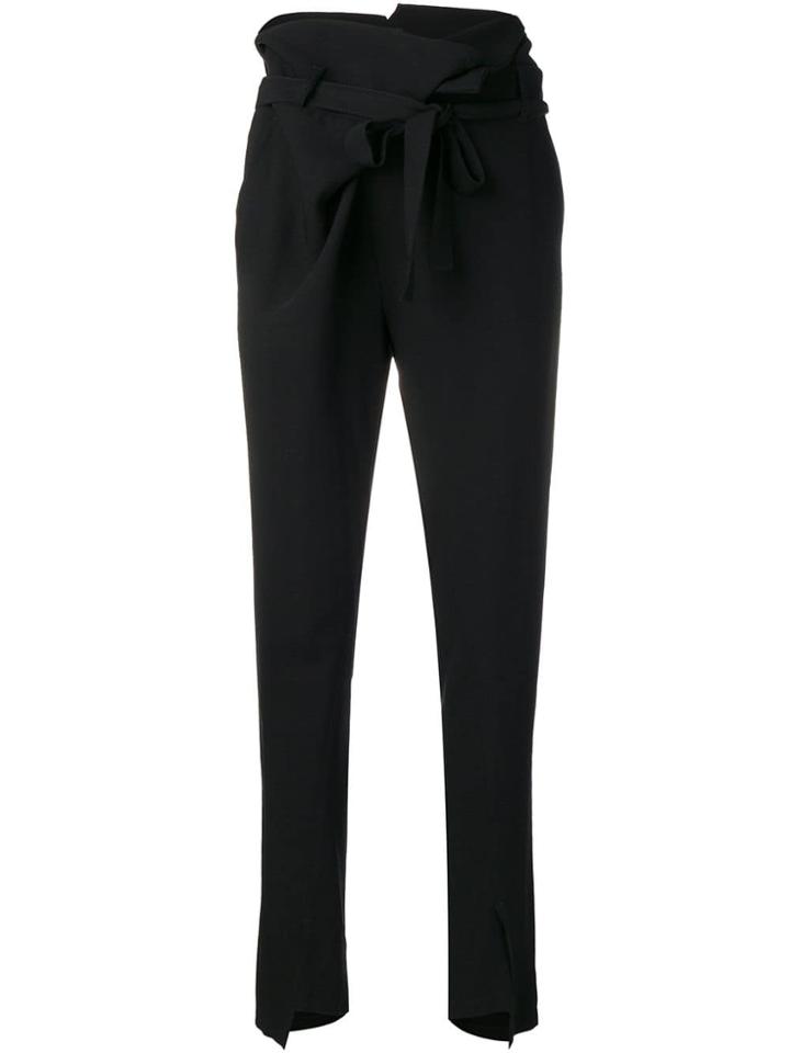 Ann Demeulemeester Belted Straight-leg Trousers - Black