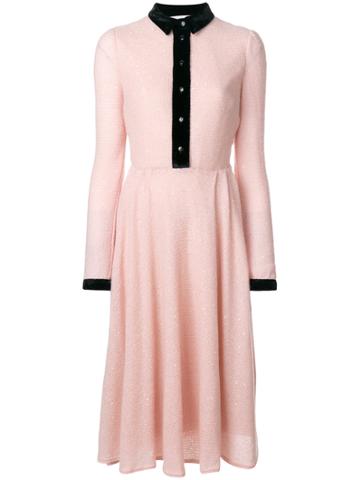 Blanchett Dame Flared Knitted Dress - Pink & Purple