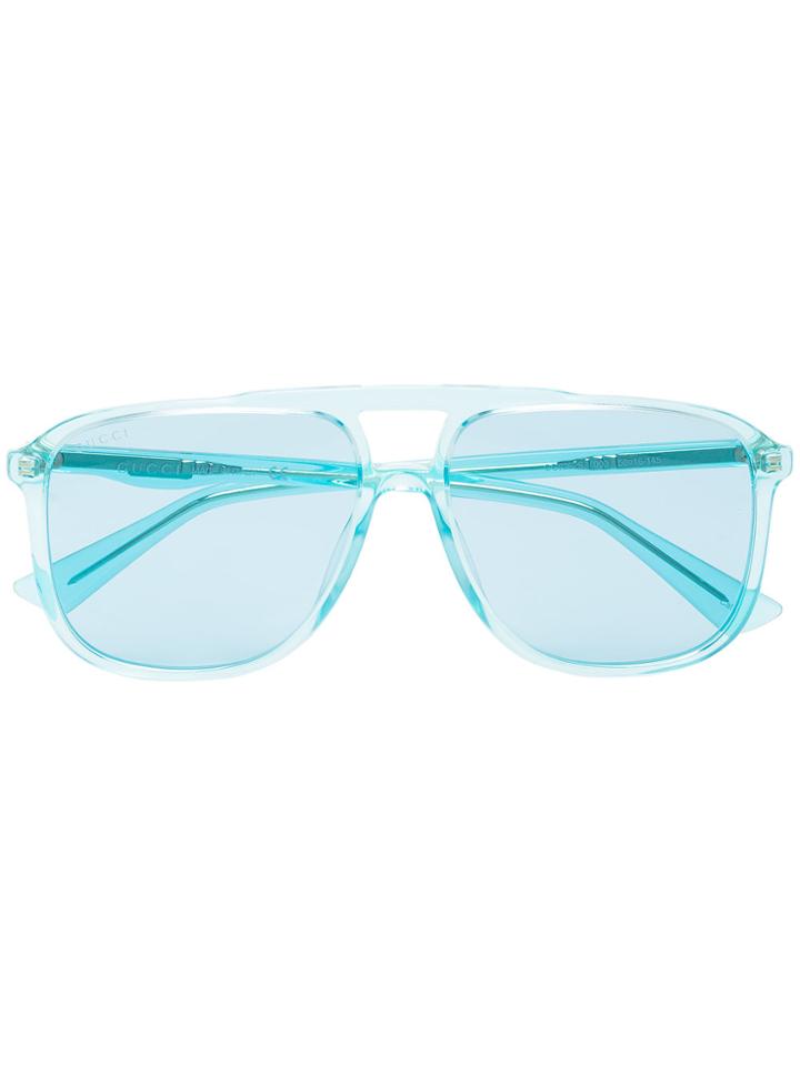 Gucci Eyewear Gg0262s Blue Aviator Sunglasses