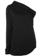 Jil Sander Single Sleeve Blouse, Women's, Size: 36, Black, Cotton/polyamide/spandex/elastane