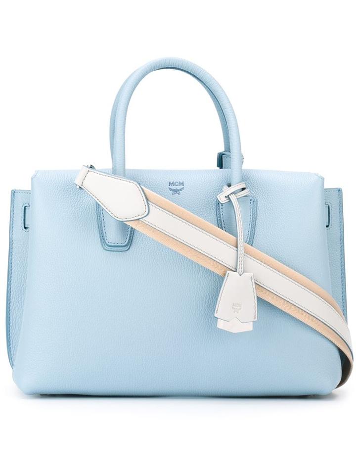 Mcm 'milla' Tote, Women's, Blue, Leather
