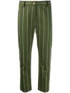 Derek Lam 10 Crosby Cropped Cotton Sateen Striped Straight Leg Trouser