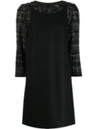 Paule Ka Tweed Panel Dress - Black