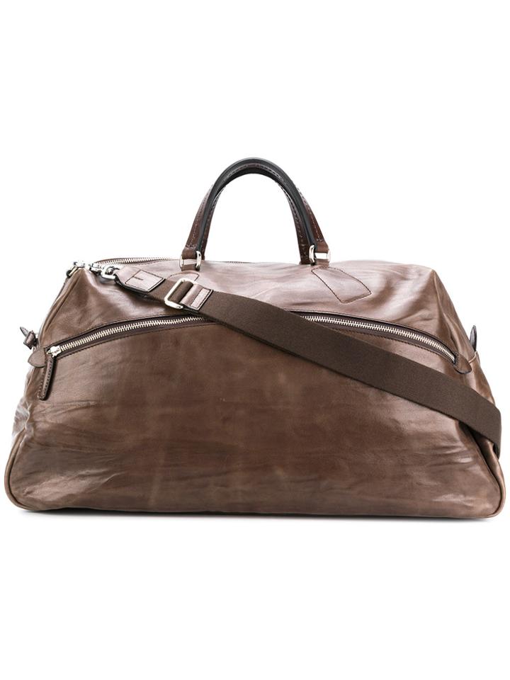 Al Duca D'aosta 1902 Creased Oversized Tote Bag - Brown
