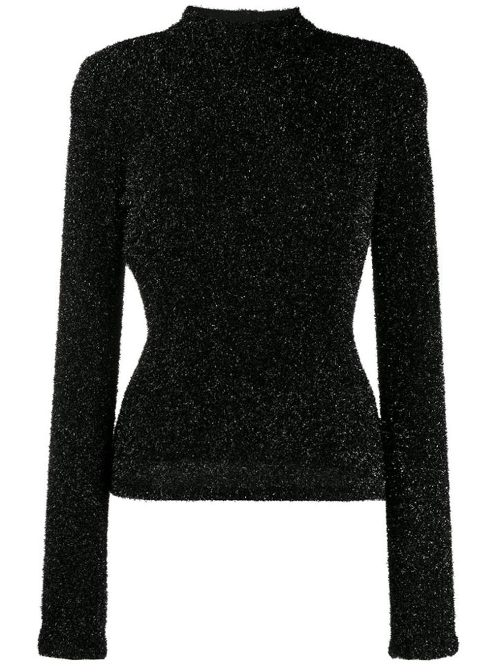 Philosophy Di Lorenzo Serafini Textured Round Neck Sweater - Black