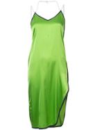 Adam Selman Asymmetric Satin Slip Dress - Green