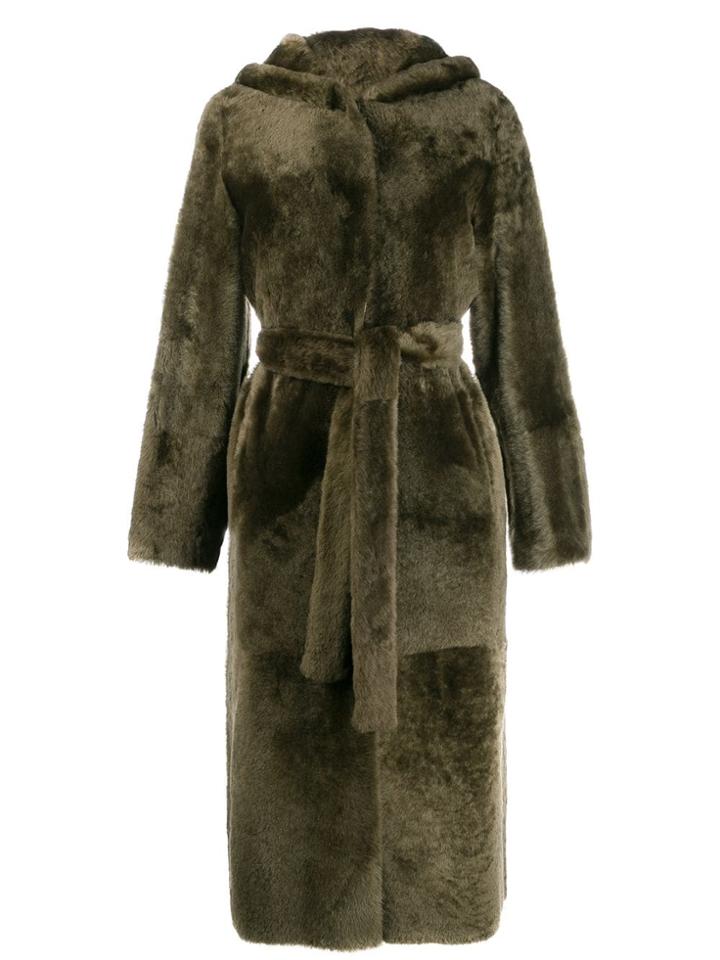 Yves Salomon Tie Waist Coat - Green