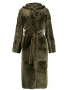 Yves Salomon Tie Waist Coat - Green
