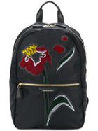 Emporio Armani Appliqué Flower Backpack - Black
