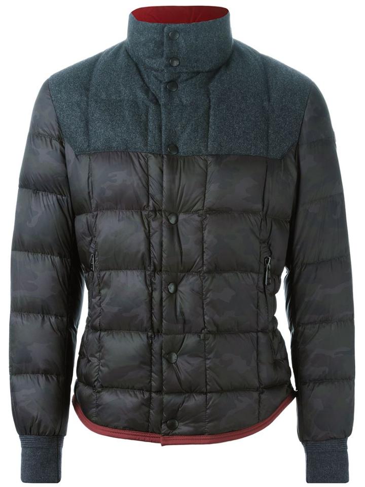 Moncler Camouflage Print Padded Jacket, Men's, Size: 5, Black, Polyamide/wool/feather Down