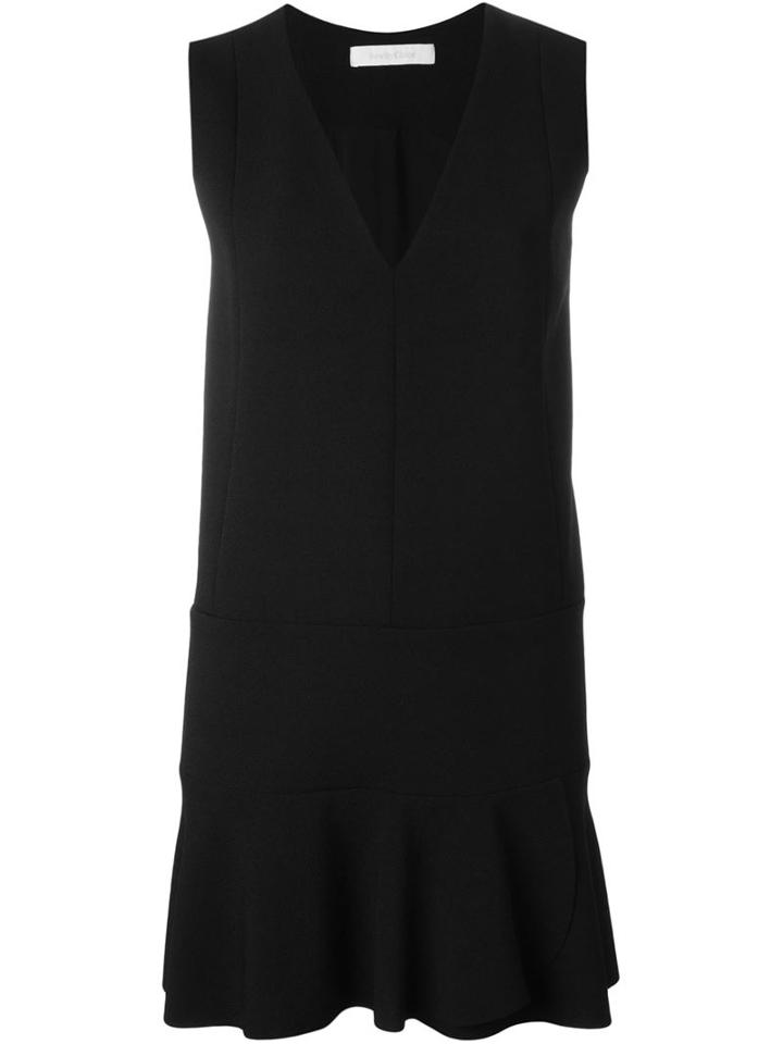 See By Chloé Flared Hem Dress, Women's, Size: 40, Black, Polyester/spandex/elastane/viscose