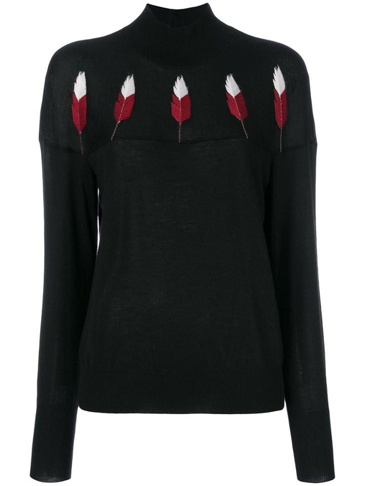 Chanel Vintage Feather Embroidered Jumper - Black