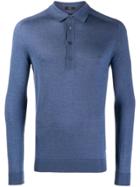 Boss Hugo Boss Long-sleeved Polo Shirt - Blue