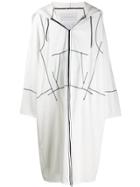 Fumito Ganryu Contrast Stitching Oversized Coat - White