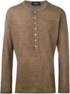 Dsquared2 Henley T-shirt, Men's, Size: L, Brown, Cotton/linen/flax