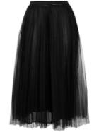 Valentino Tulle A-line Skirt, Women's, Size: 42, Black, Polyamide/spandex/elastane/silk