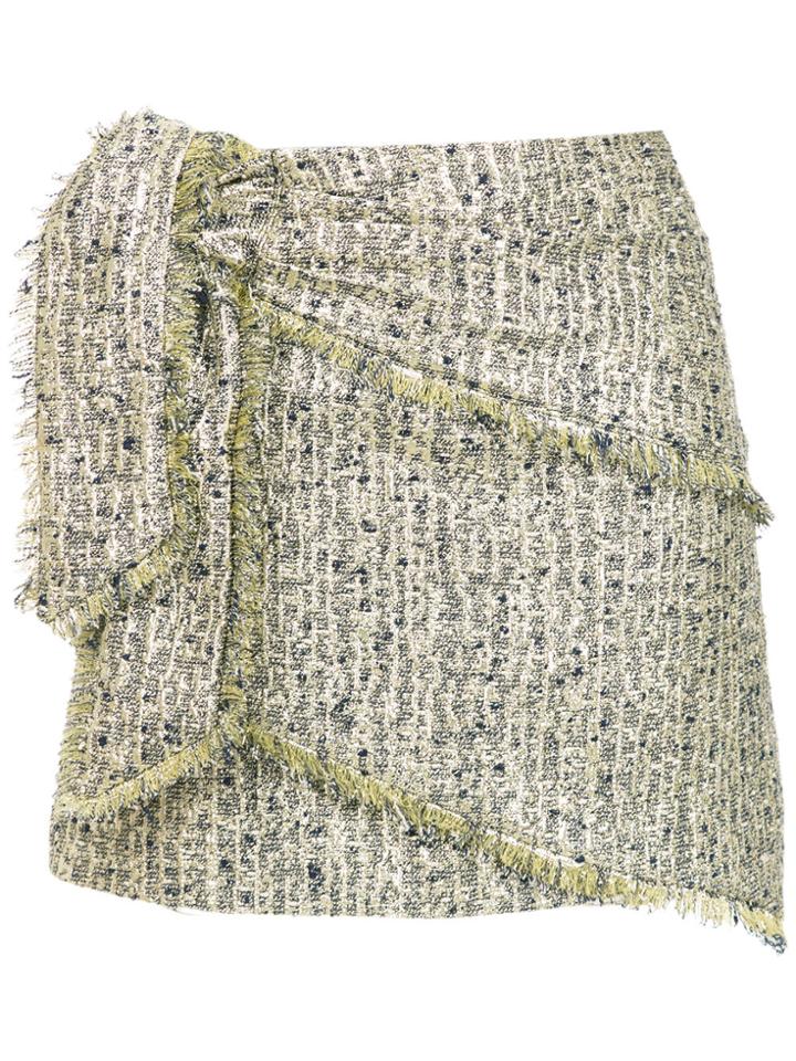 Nk Knot Detail Jacquard Skirt - Yellow & Orange