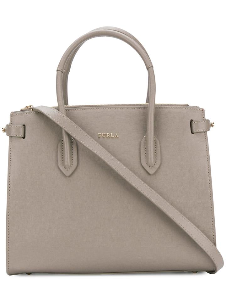 Furla Small Pin Tote Bag - Grey