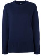 Jil Sander Navy Oversized Sweater, Women's, Size: Medium, Blue, Wool