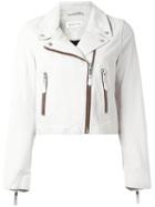 'aken' Biker Jacket, Women's, Size: 40, White, Lamb Skin/polyester, Isabel Marant Étoile