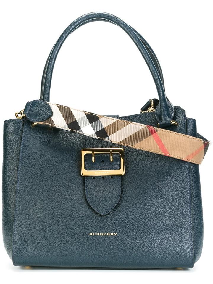 Burberry Buckled Closure Shoulder Bag, Women's, Blue
