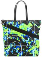 Prada Graphic Print Tote Bag, Men's, Black, Leather/polyamide