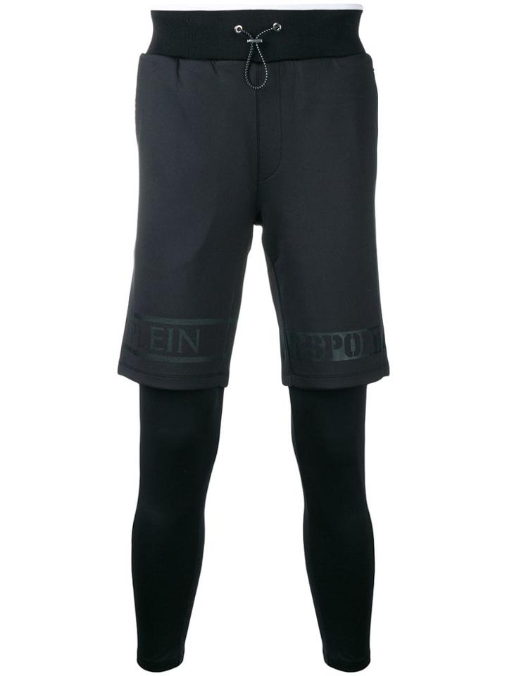 Plein Sport Shorts Covered Compression Tights - Black