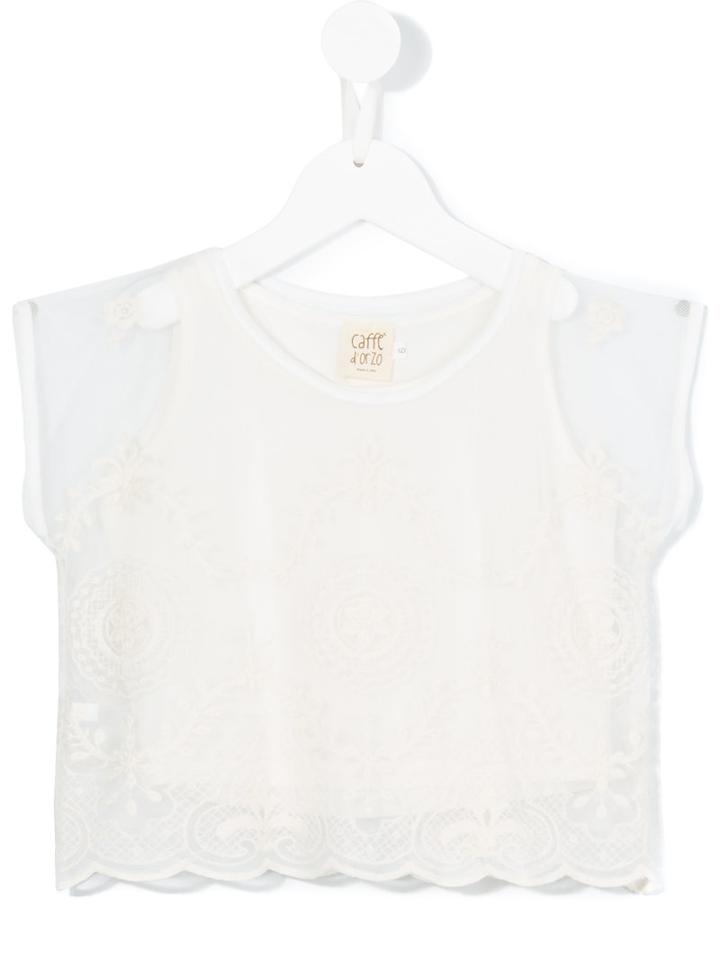 Caffe' D'orzo - Gina Cropped Top - Kids - Cotton/nylon/spandex/elastane/micromodal - 10 Yrs, Girl's, Nude/neutrals