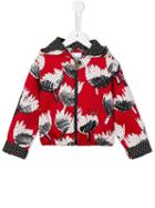 Moschino Kids Tulip Print Hooded Jacket, Girl's, Size: 8 Yrs, Red