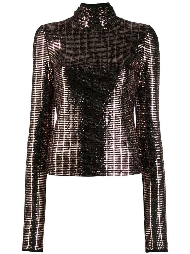Just Cavalli Metallic Roll Neck Jumper - Gold