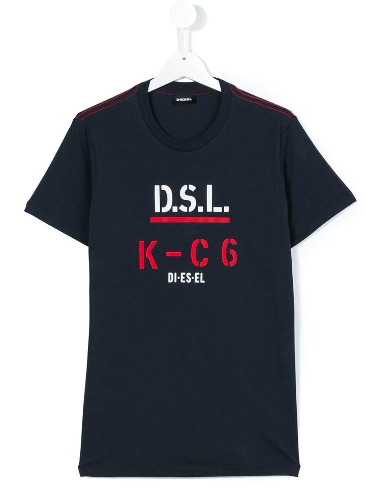 Diesel Kids - Teen Taito Slim T-shirt - Kids - Cotton - 16 Yrs, Blue