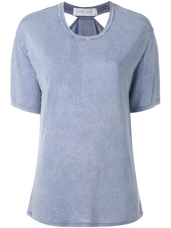 Iro - 'tylan' Cutout Faded Effect T-shirt - Women - Polyester/viscose - L, Women's, Blue, Polyester/viscose