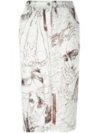 John Galliano Vintage Printed Denim Skirt, Women's, Size: 40, White