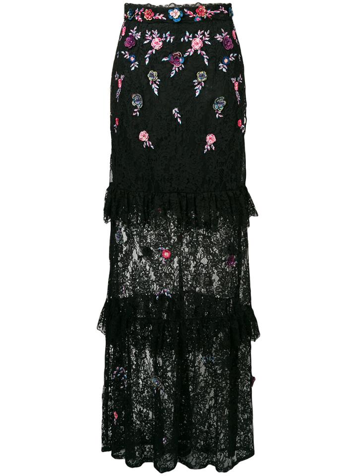 Dundas Ruffled Lace Panel Layer - Black