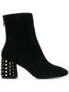 Ash Embellished Heel Boots - Black