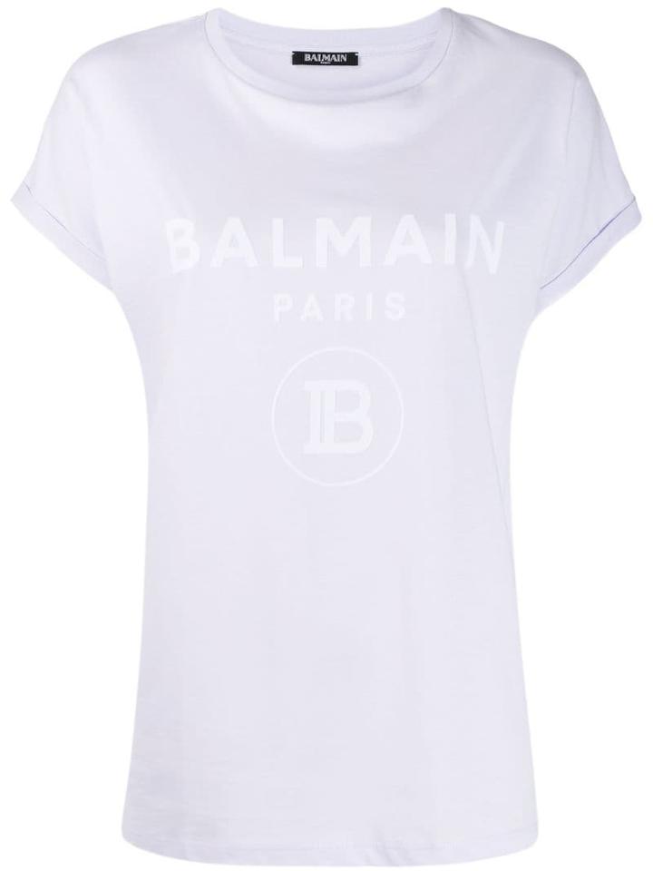 Balmain Logo Printed T-shirt - Purple