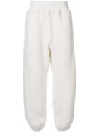 Undercover Fleeced Embroidered Joggers - White