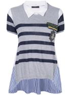 Lédition Striped Knitted Top - Grey