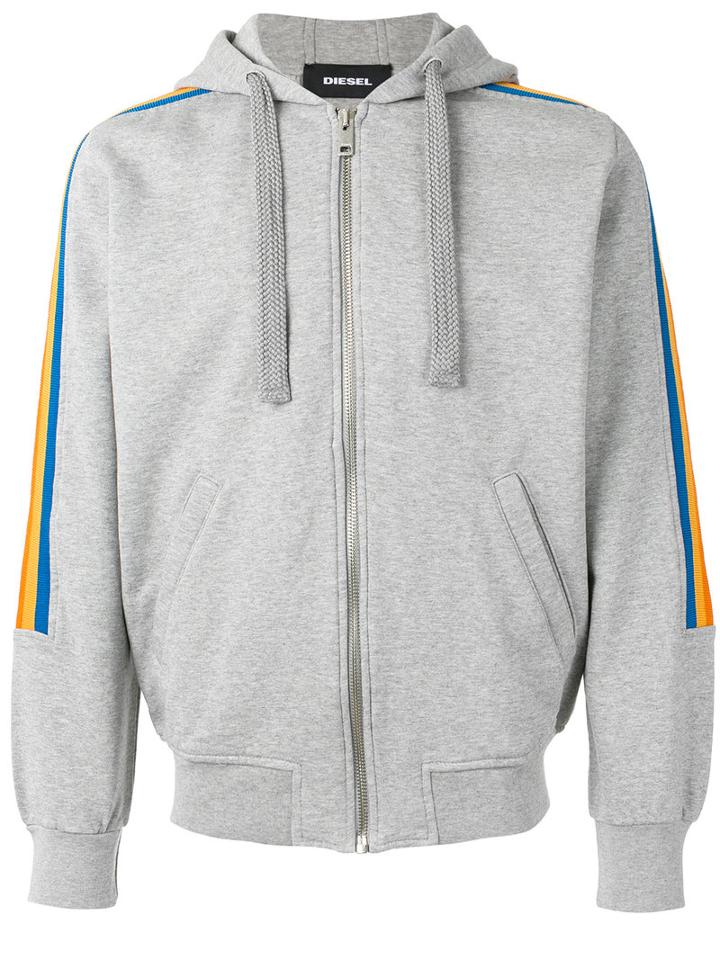 Diesel Rainbow Panel Hoodie, Men's, Size: Small, Grey, Cotton/polyester