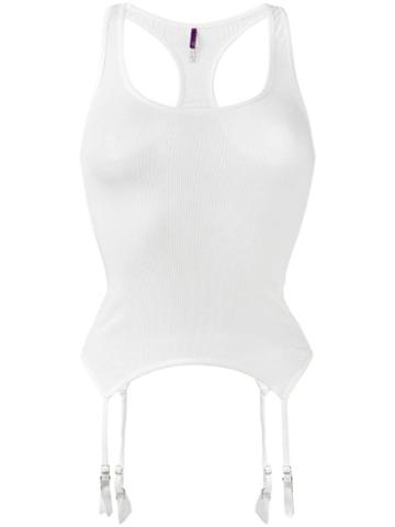 Maison Close Bellevue Tank Top Suspenders - White