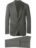 Lardini Two Piece Tailored Suit, Men's, Size: 50, Green, Cotton/polyester/spandex/elastane