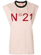 No21 Cap-sleeve Logo T-shirt - Pink