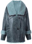Drome Shearling Coat, Women's, Size: Medium, Blue, Leather